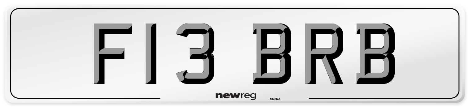 F13 BRB Number Plate from New Reg